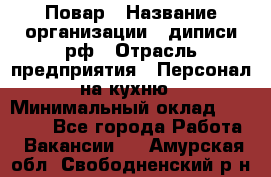 Повар › Название организации ­ диписи.рф › Отрасль предприятия ­ Персонал на кухню › Минимальный оклад ­ 26 000 - Все города Работа » Вакансии   . Амурская обл.,Свободненский р-н